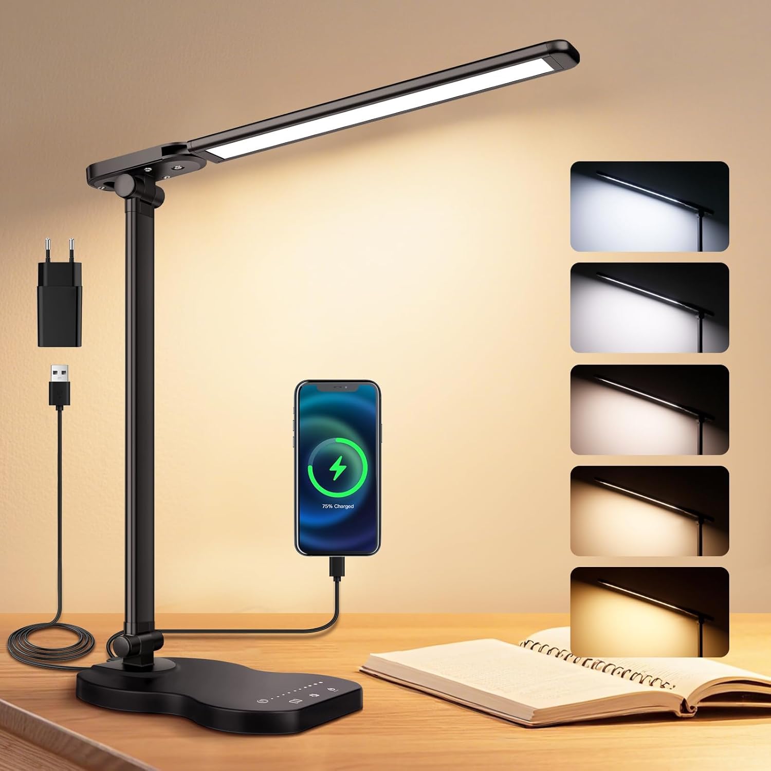 Caldarax Lampe de bureau 5 modes