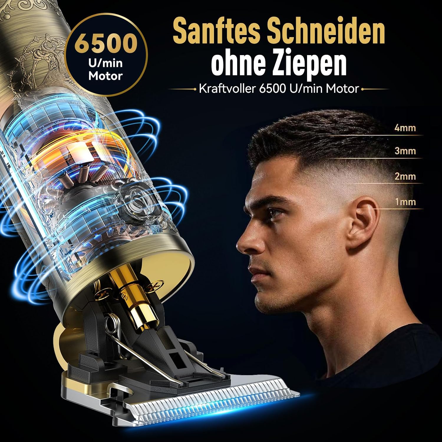 Thumbnail 4 de Haarschneidemaschine & Barttrimmer Herren Profi Set mit LED Anzeige – USB-C Aufladung, T-Scherkopf