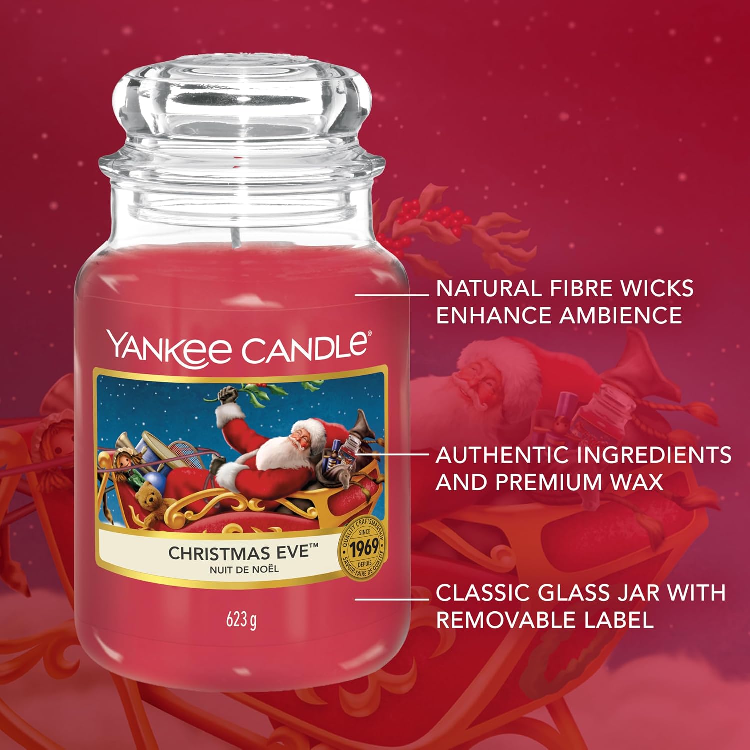 Thumbnail 4 de Yankee Candle Christmas Eve large jar candle 150 hrs 🕯