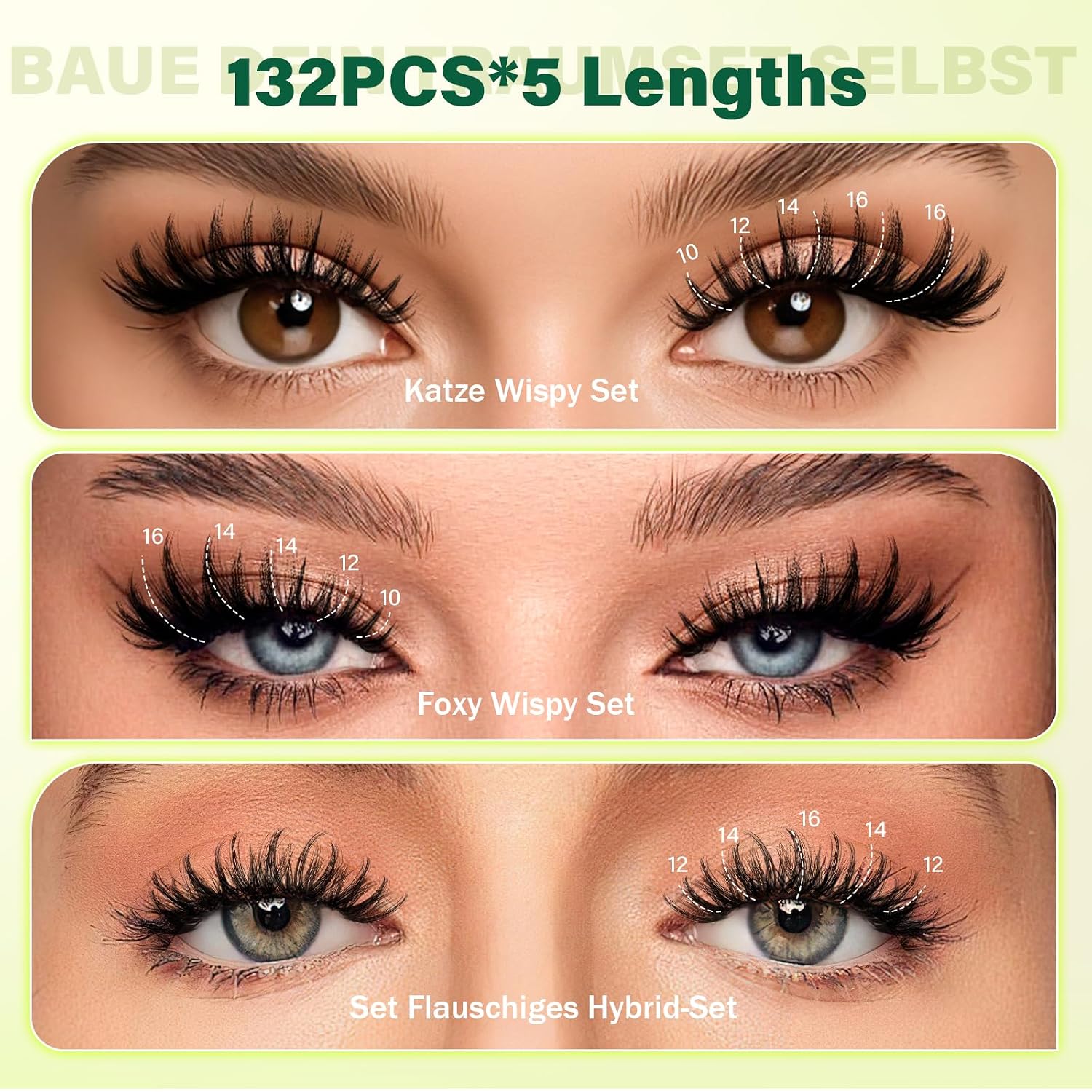 Thumbnail 1 de KEYYOU Flora Lash Clusters Kit Flaunt D Curl 132pcs — Natural Lashes with Waterproof Bond & Remover