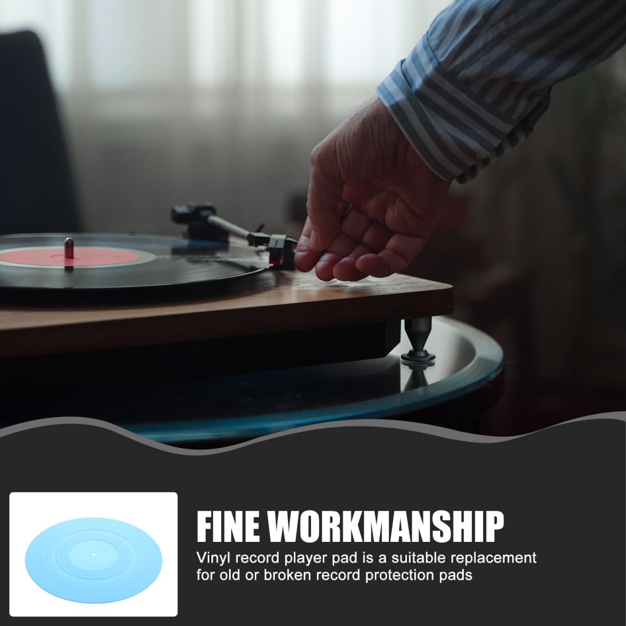 Thumbnail 4 de Supvox Anti-statische Plattentellerauflage aus Silikon (11,61 Zoll) – Schutzmatte für Vinyl-Schallplatten
