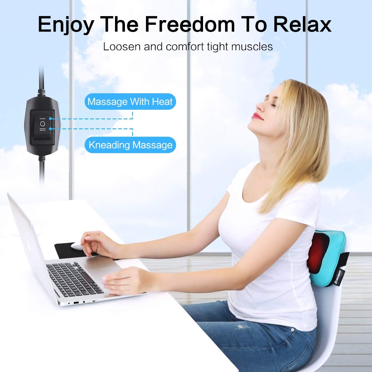 Thumbnail 1 de MOCUISHLE Shiatsu Neck Back Massager Pillow with Heat – deep kneading for neck, back, shoulders and more