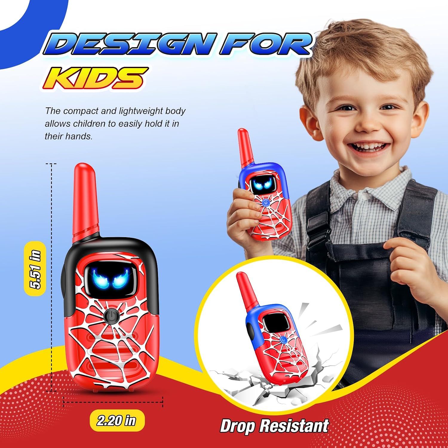 Detalle de Toyokid Walkie Talkie Ragno per bambini 3–12 anni – Regalo originale