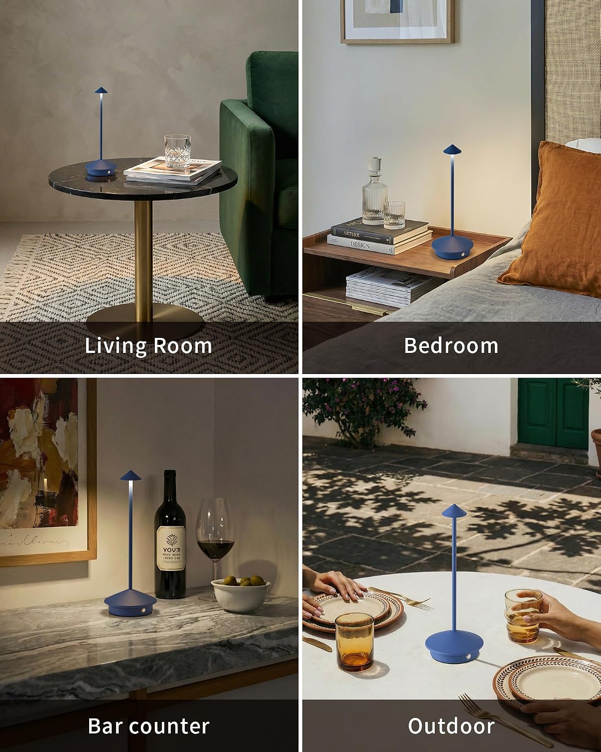 Thumbnail 5 de NEWSEE AMZ-TBL-023 Cordless LED Table Lamps, Blue Set of 2