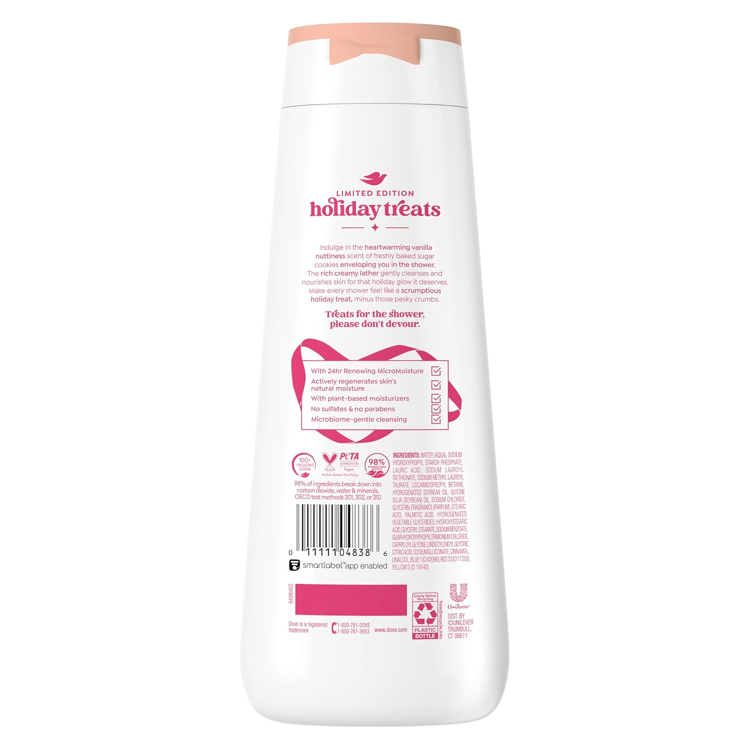Detalle 2 de Dove Holiday Treats Sugar Cookie Sprinkle Body Wash, 20 fl oz