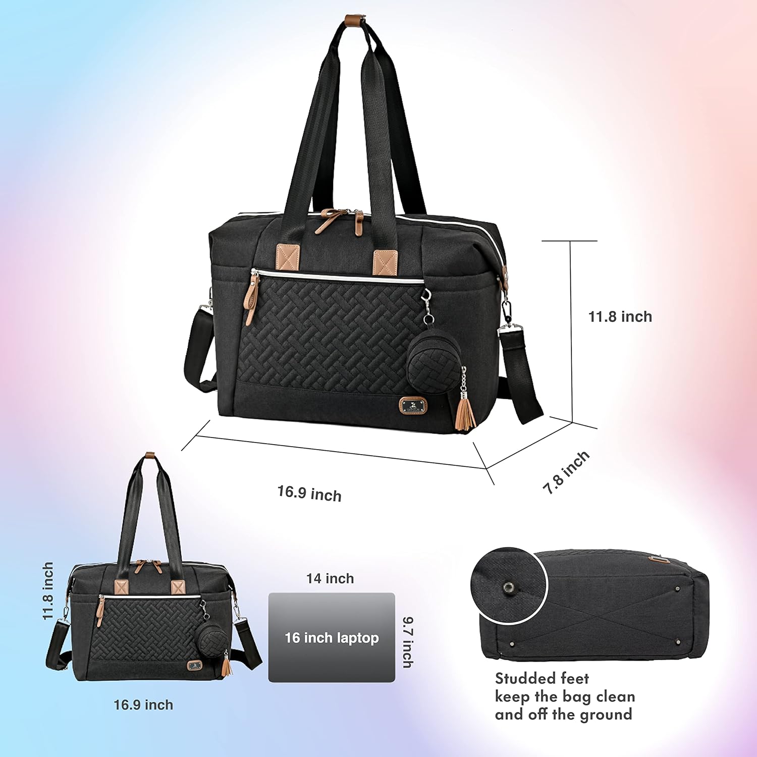 Thumbnail 5 de Borsa fasciatoio Dikaslon per neonati con porta ciuccio, fasciatoio portatile e tracolla regolabile