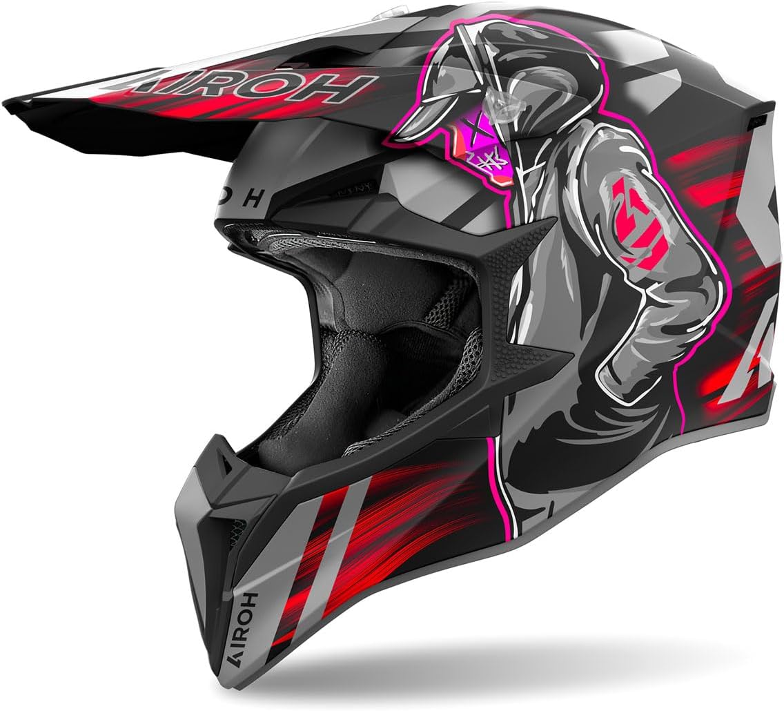 AIROH WRAAAP CYBER RED MATT XXS – Integraler Motorradhelm, ECE 2206