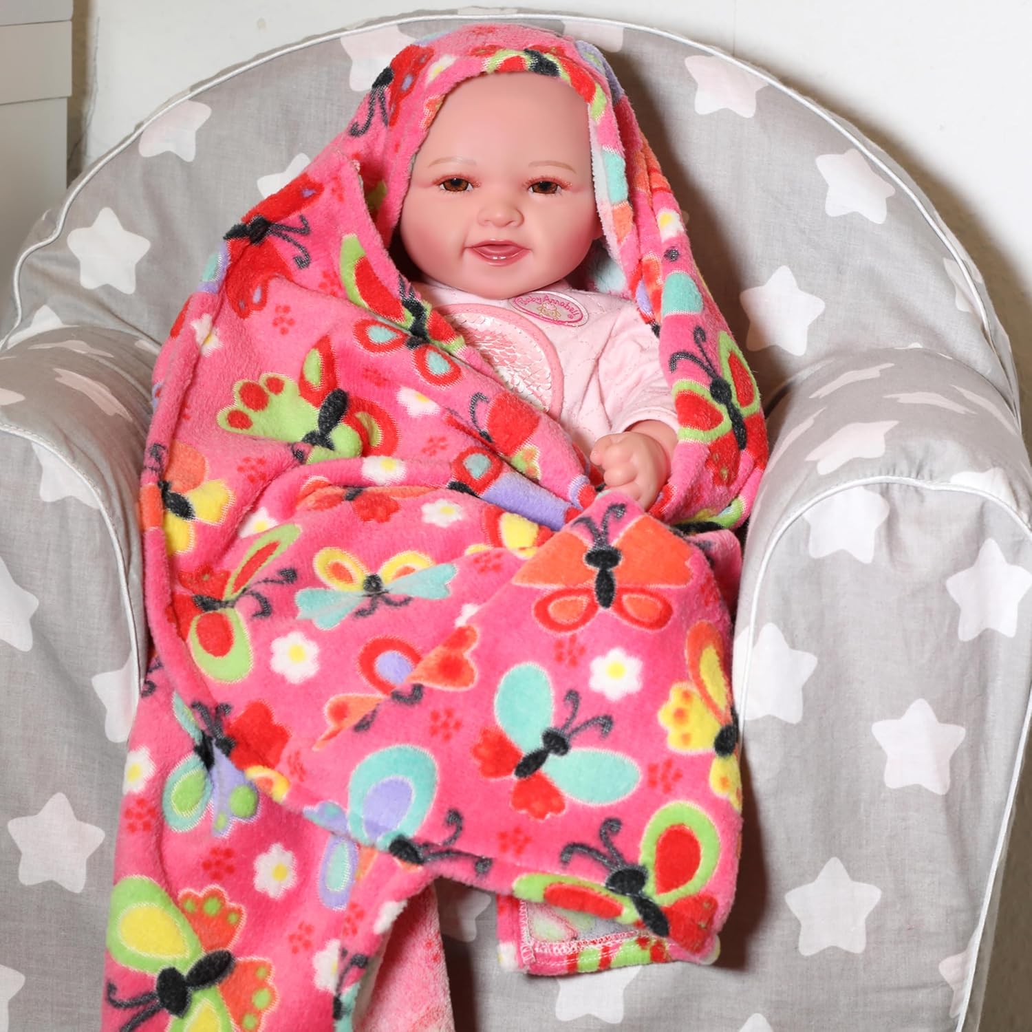 Thumbnail 1 de PinkZebra Kuscheldecke Baby Decke 70 x 100 cm – Flauschige Fleecedecke für Buggy, Auto und Kinderbett