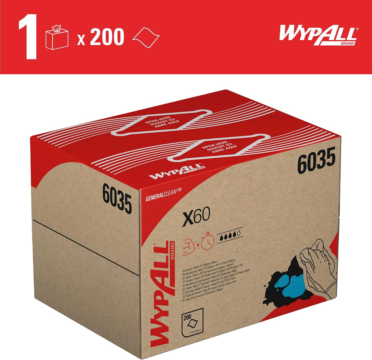 Detalle 2 de WypAll X60 lingettes 200 réutilisables