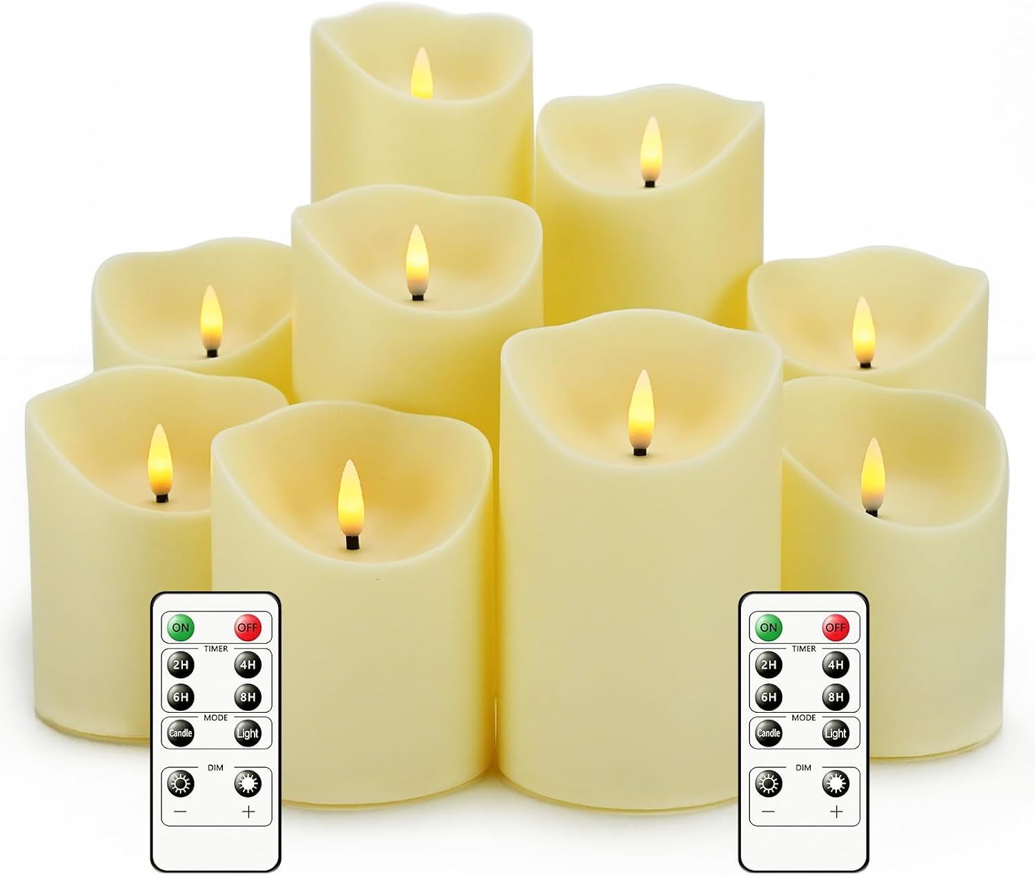 Detalle de Nimiko Flameless Candles, Set of 9