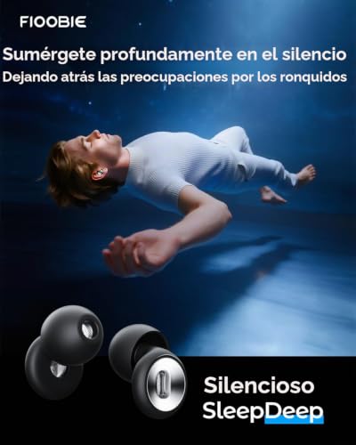 Detalle 2 de Tapones Oídos Fioobie Pro-46dB AcousticWave: protección anti-ruido para dormir, viajar y estudiar