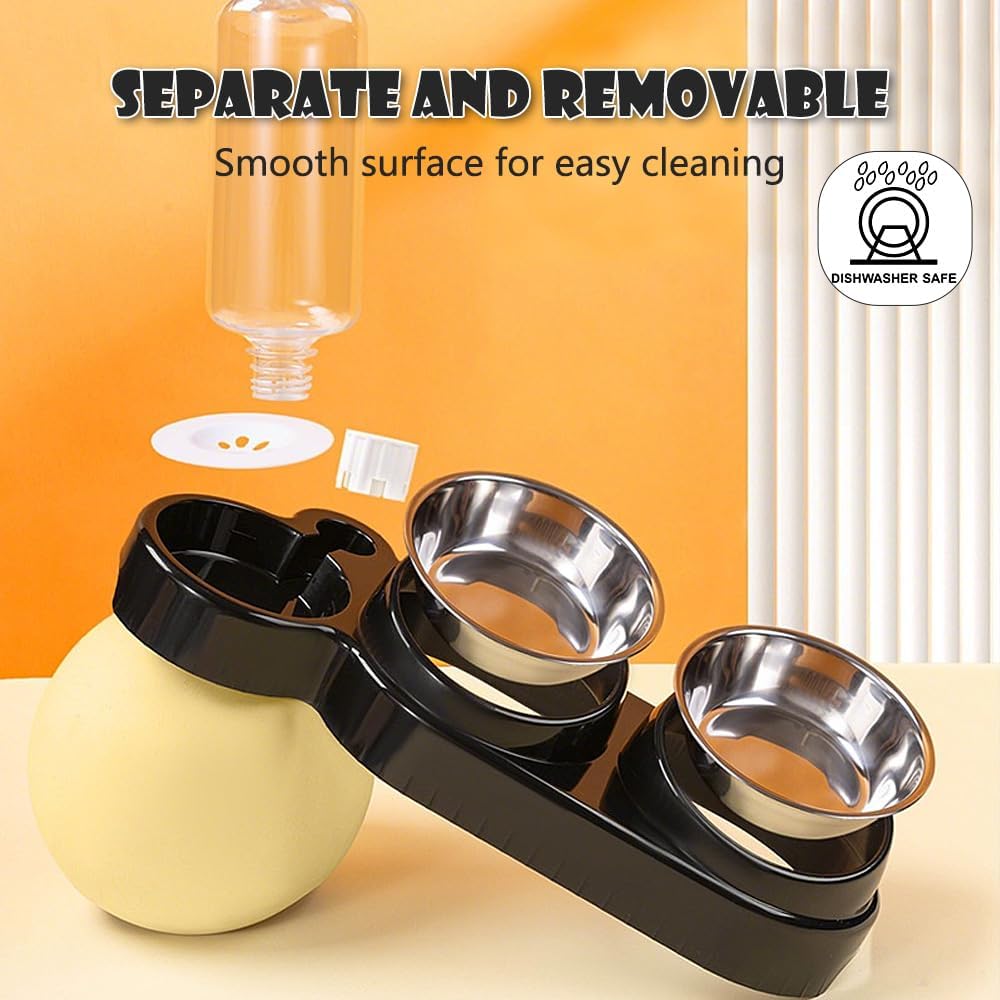 Thumbnail 6 de 3-in-1 Cat Food and Water Bowl Set — Tilted Stainless Steel