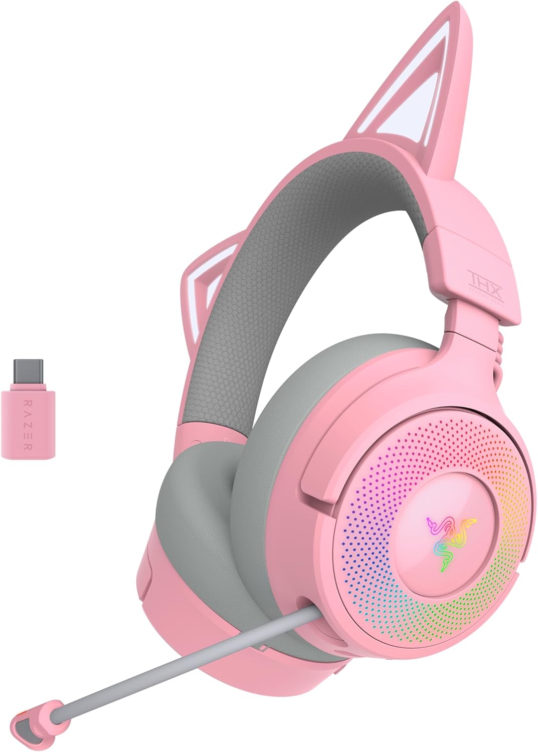 Detalle de Razer Kraken Kitty V3 Pro – Kabelloses RGB-Kitty-Headset für Gaming mit THX Spatial Audio