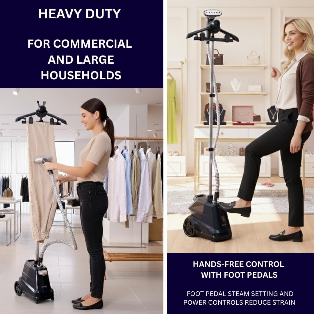 Detalle 1 de SALAV X3A Commercial Full-Size Garment Steamer, 3 L Tank, Foot Pedal