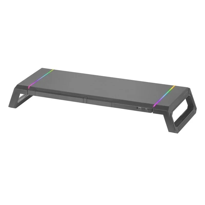 Detalle de Mars Gaming MGS-One: Soporte para Monitor Chromas RGB, ajustable y con almacenaje