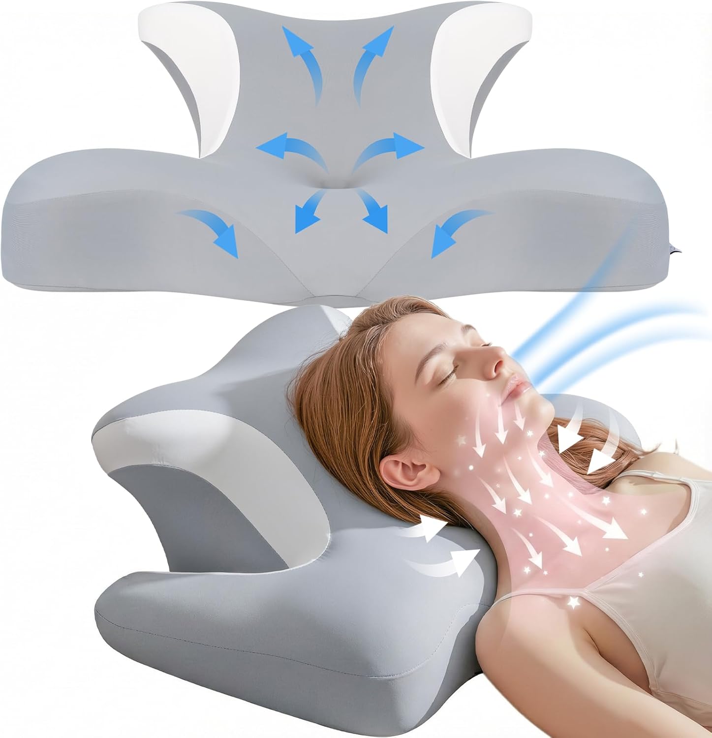 Detalle 2 de COSYLAND Almohada cervical ergonómica 64×48×24 cm