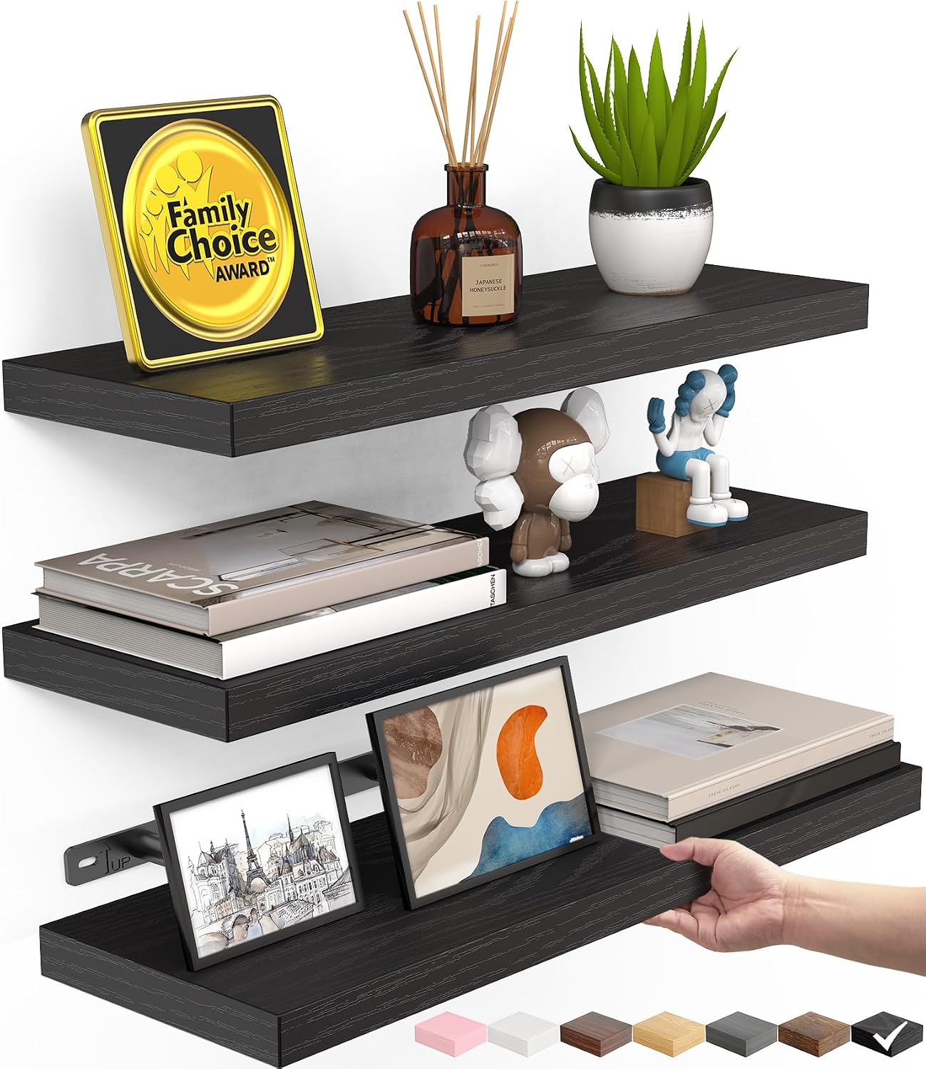 Detalle de BAYKA 15.7in Floating Wall Shelves 22lbs
