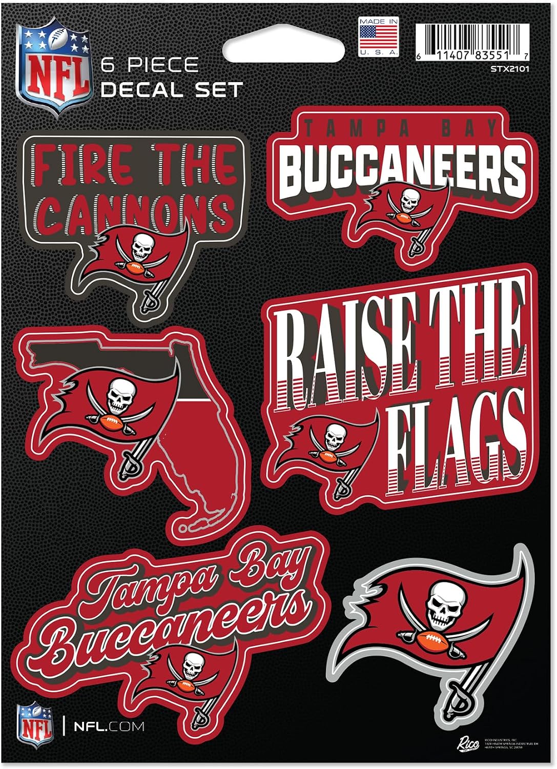 Rico Industries NFL Football 6-Piece Decal Set