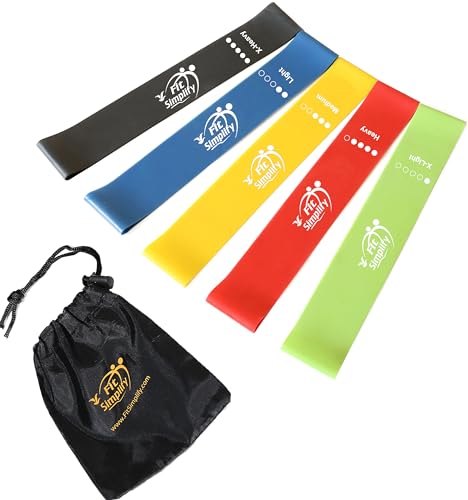Detalle de Fit Simplify Resistance Loop Exercise Bands (Set of 5) with Carry Bag and Instruction Guide