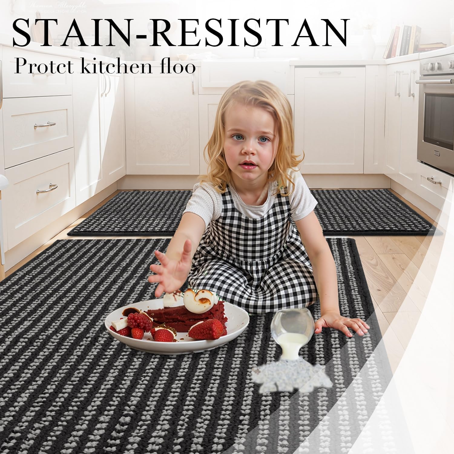 Thumbnail 5 de hicorfe Kitchen Runner Rugs Set of 2 – Non-Slip, Absorbent, Stain-Resistant Kitchen Mats