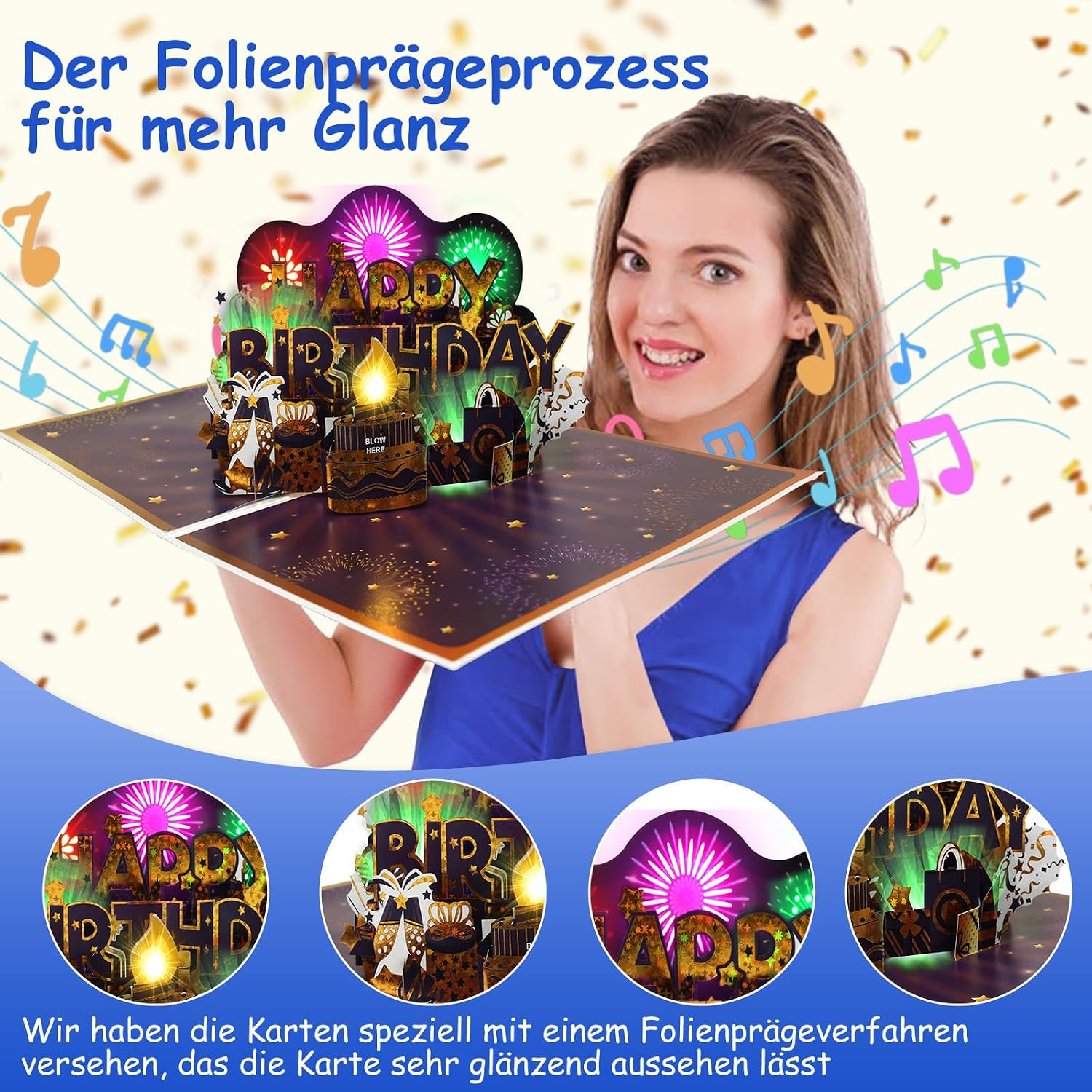 Detalle de Ecloverlife Geburtstagskarte mit Musik