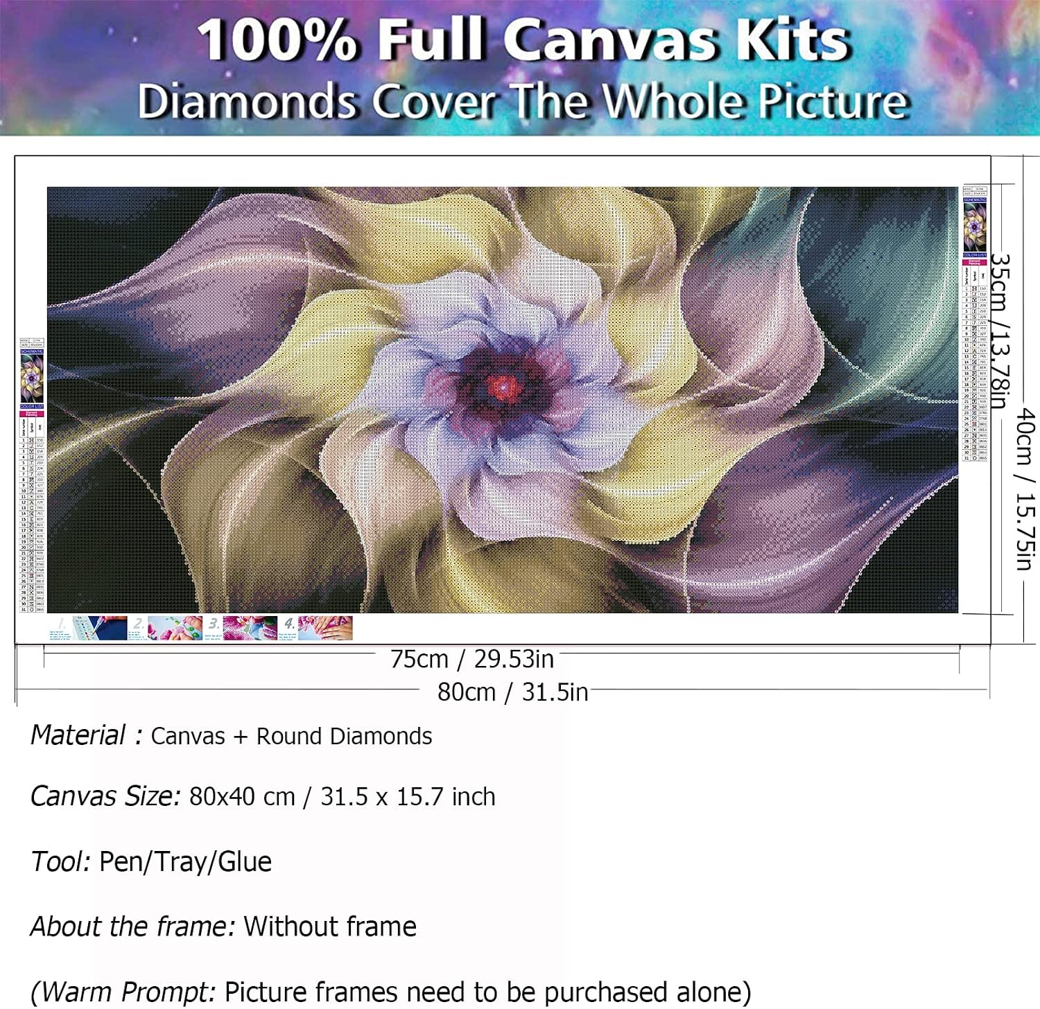 Detalle 2 de YALKIN 5D Diamond Painting XXL 40x80 cm