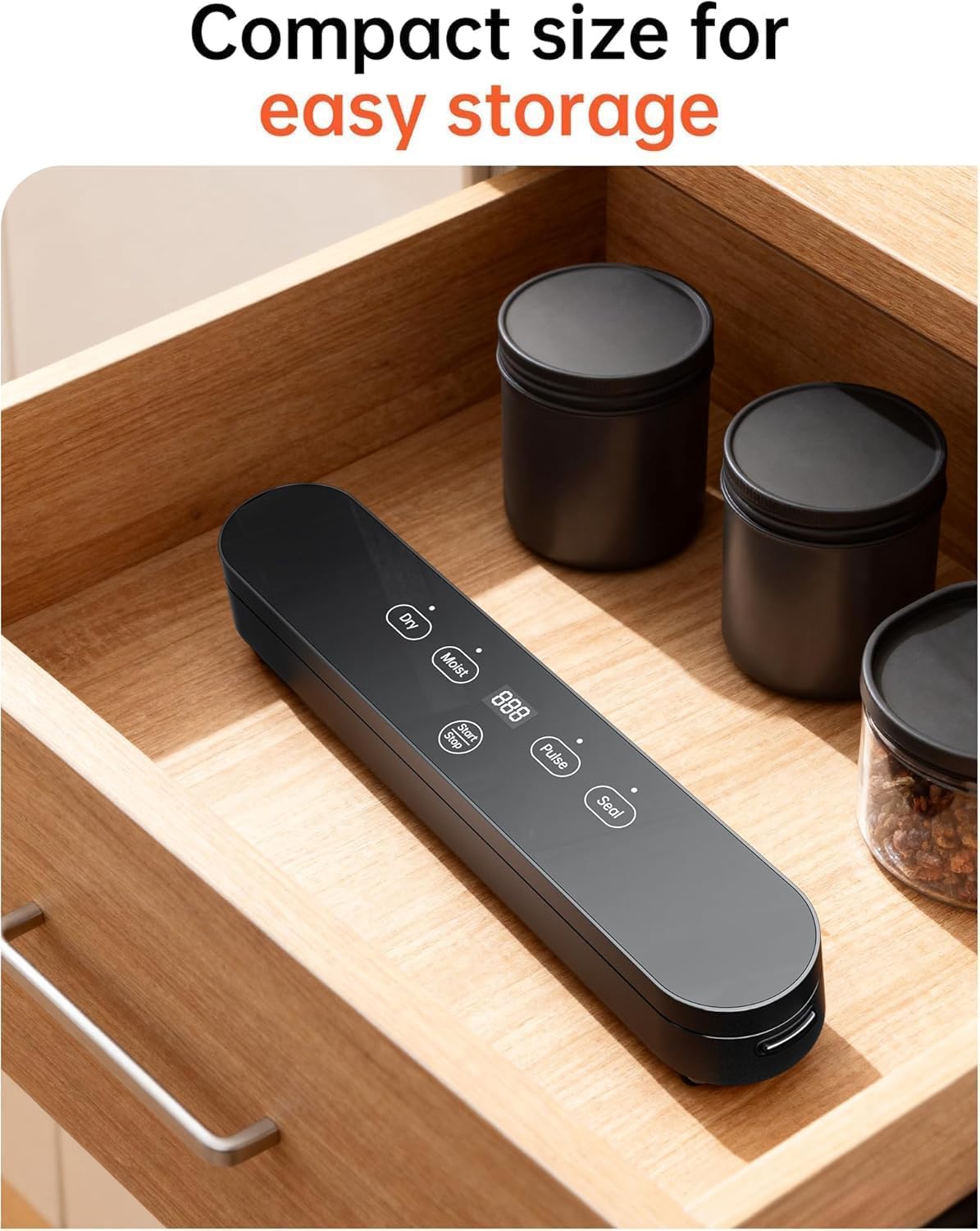 Thumbnail 6 de 75kPa Vacuum Sealer Machine: Compact 4-in-1 Food Sealer with Digital Timer