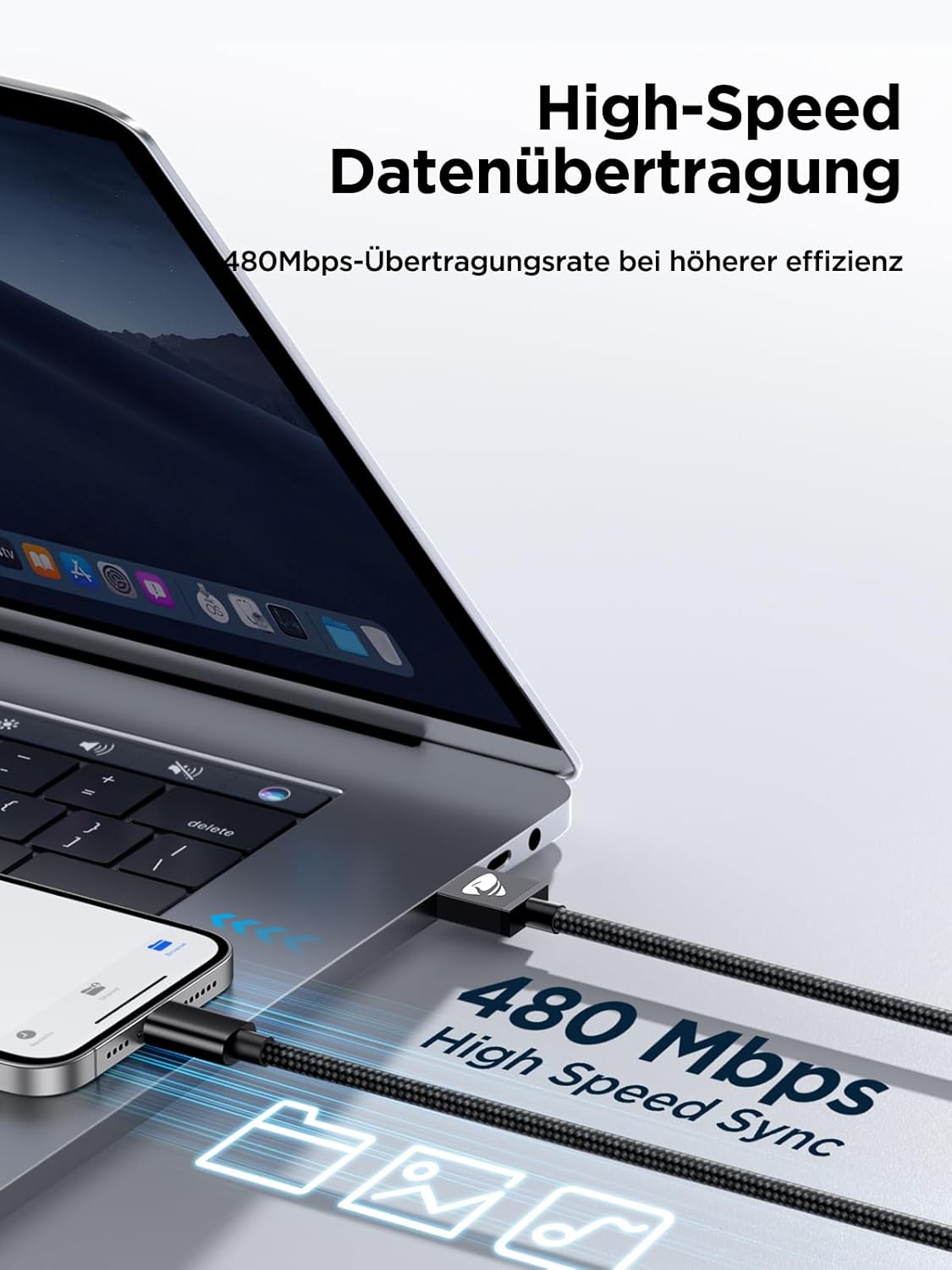 Thumbnail 4 de USB C Kabel 2m 3.1A Schnellladekabel