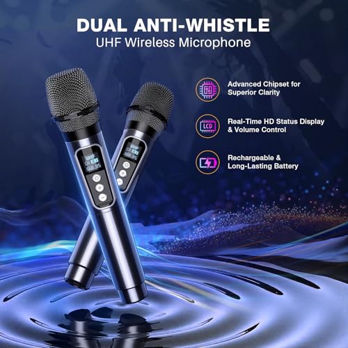 Thumbnail 6 de Dislocati Karaoke Machine with 2 Wireless Microphones — Portable Bluetooth PA for Home Parties
