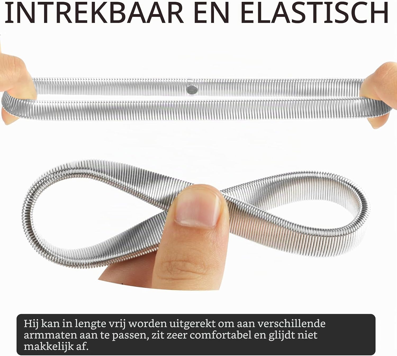 Detalle de Aomig metalen overhemdmouwophouders, elastisch, antislip, set van 2