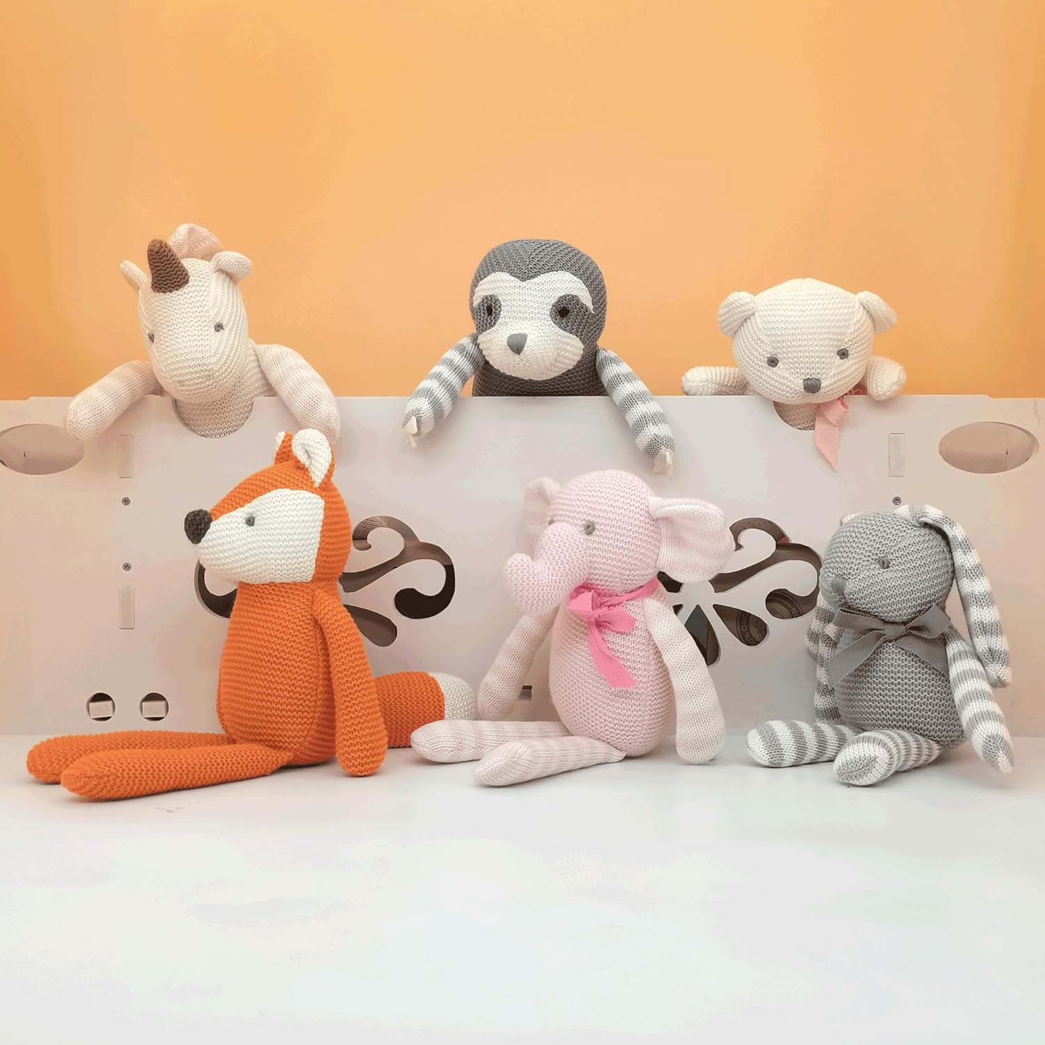 Thumbnail 3 de FLUFFYFUN 100% Organic Cotton Grey Sloth Teddy – 7.1in newborn plush