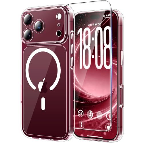 Detalle de TAURI Hülle für iPhone 18 Pro 6,3" Transparent mit Schutzfolie – MagSafe 25 W