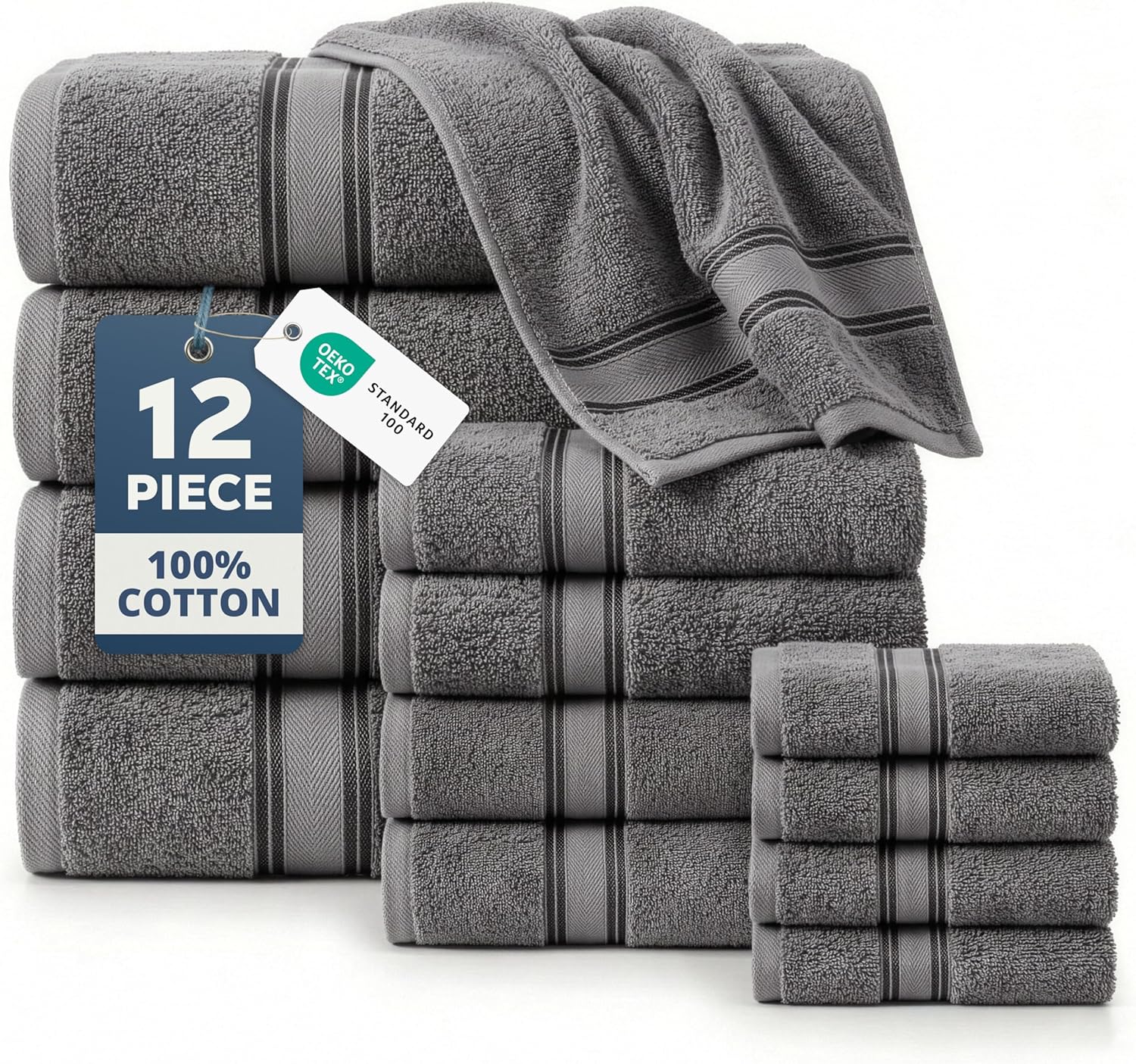 Detalle de LANE LINEN Bath Towel Set 550 GSM