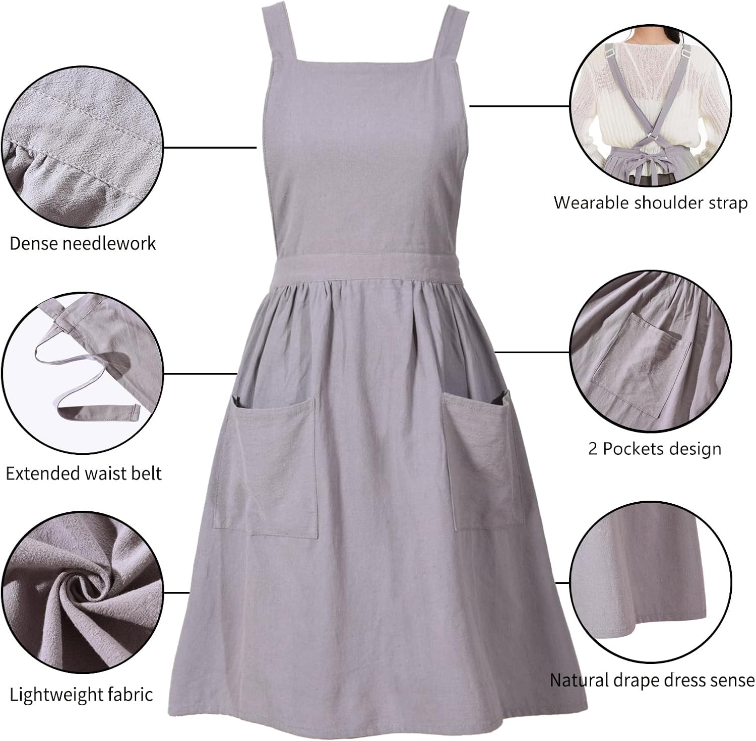 Detalle de Pinknoke Pinafore Apron with Two Pockets