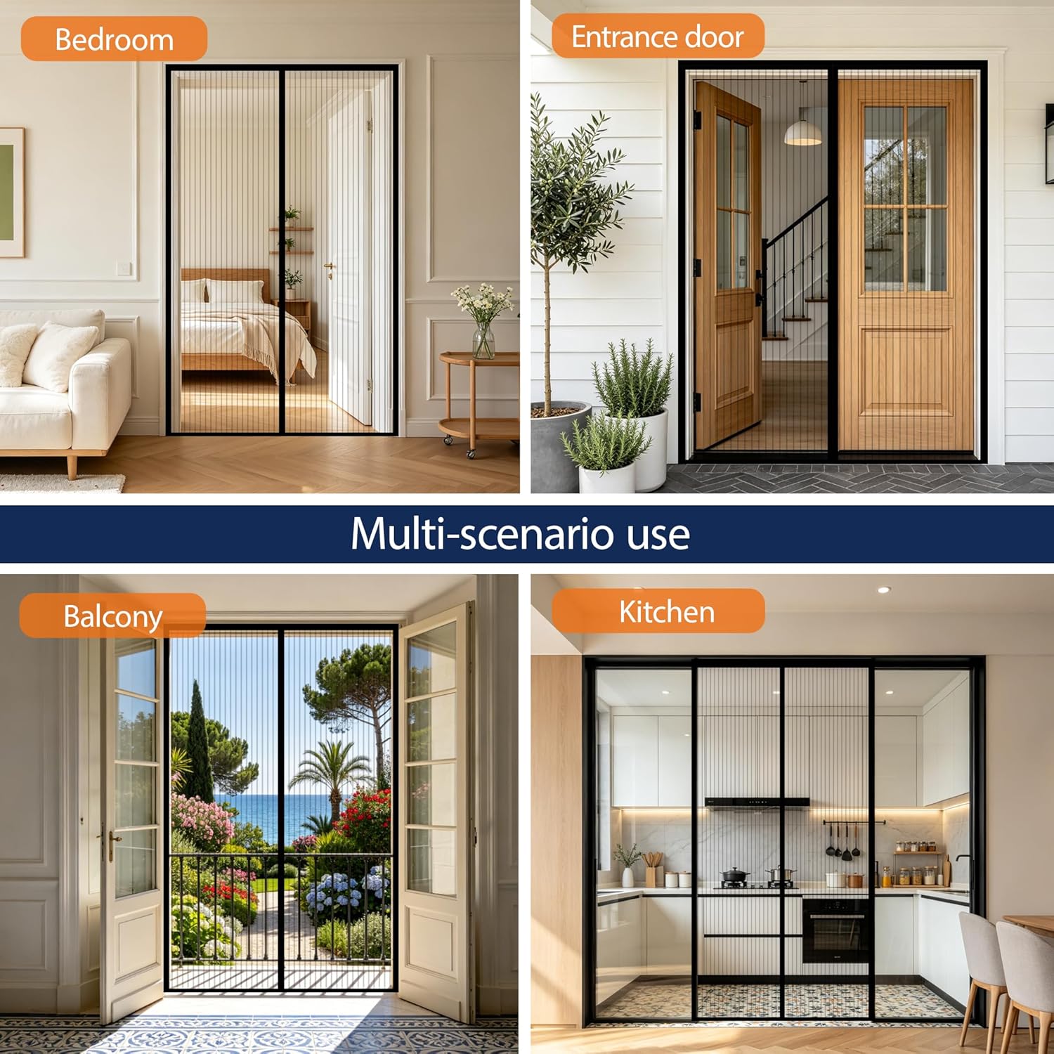 Thumbnail 6 de DIKER Fly Screens Magnetic Screen Door for French Doors (70 x 210cm, Black)