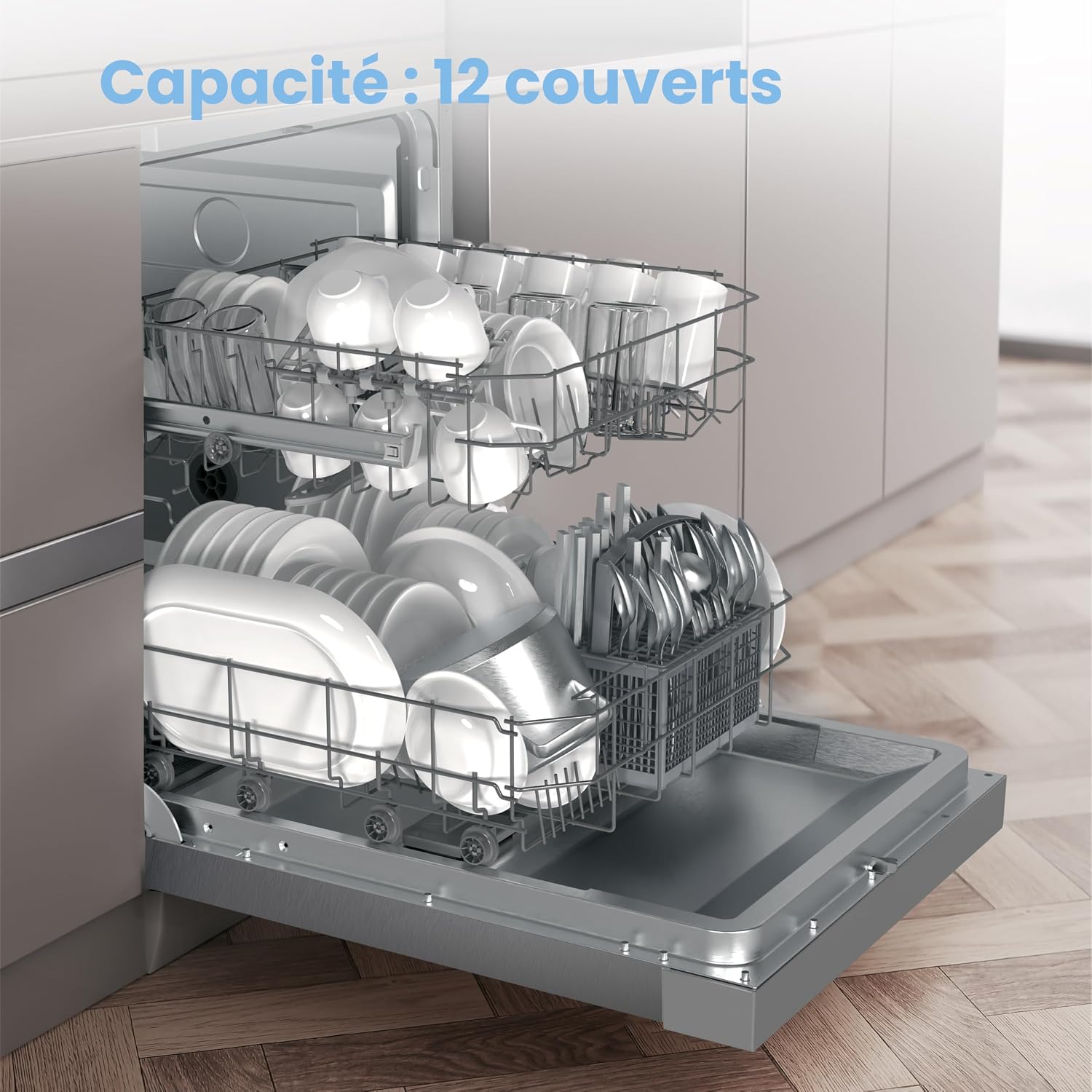 Detalle de COMFEE CDWPF1201PS – Lave-vaisselle Pose Libre 60 cm, 12 Couverts