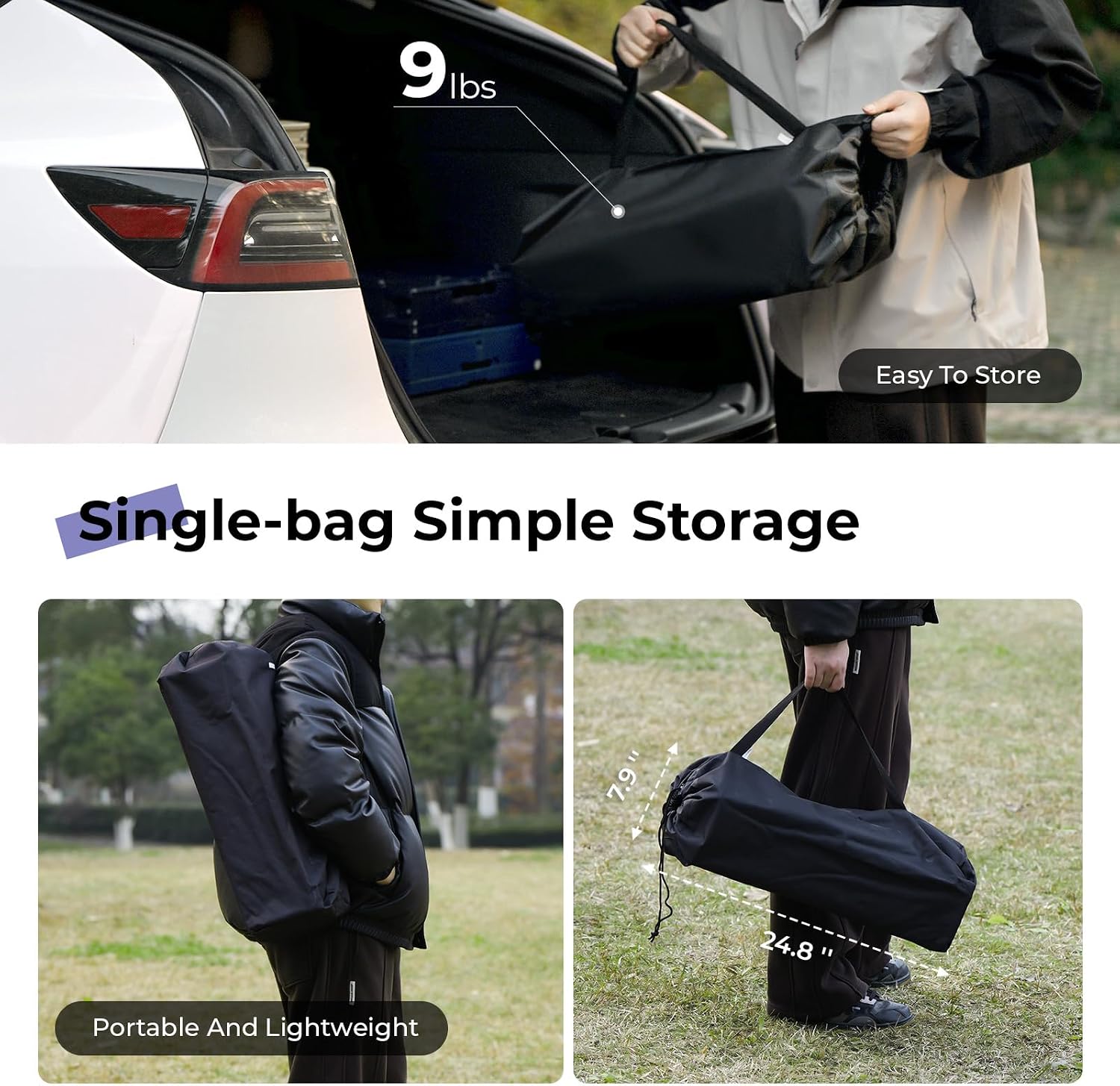 Thumbnail 2 de Byliable BYCT37INN-USFBA Folding Camping Table, Adjustable Height, Aluminum Top