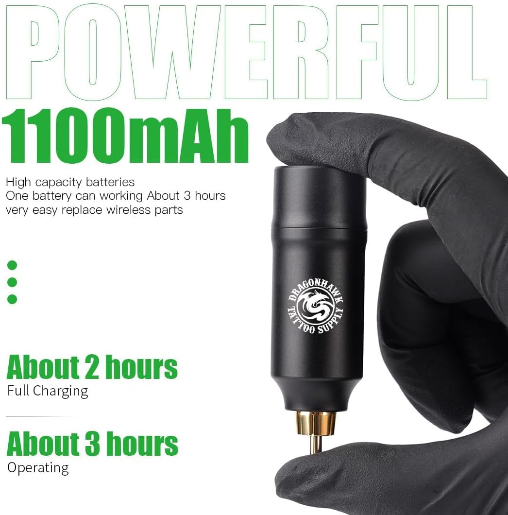 Thumbnail 4 de Dragonhawk Pen rotativa 1100mAh para tatuaje