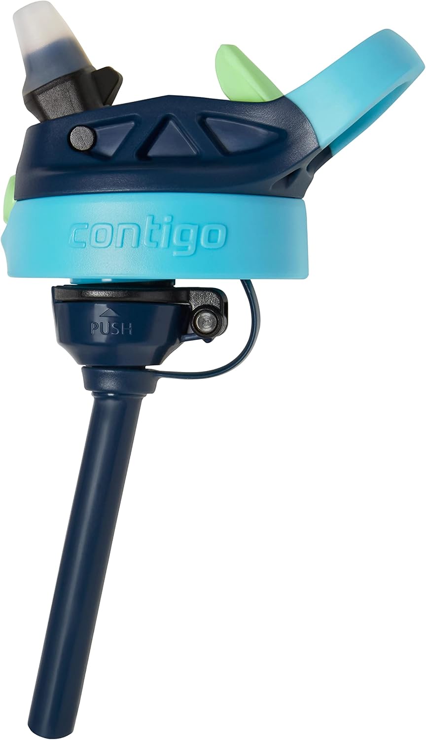 Detalle 2 de Contigo Kids Water Bottle with Redesigned AUTOSPOUT Straw 14oz (2 Pack) – Blueberry & Blue Raspberry with Cosmos