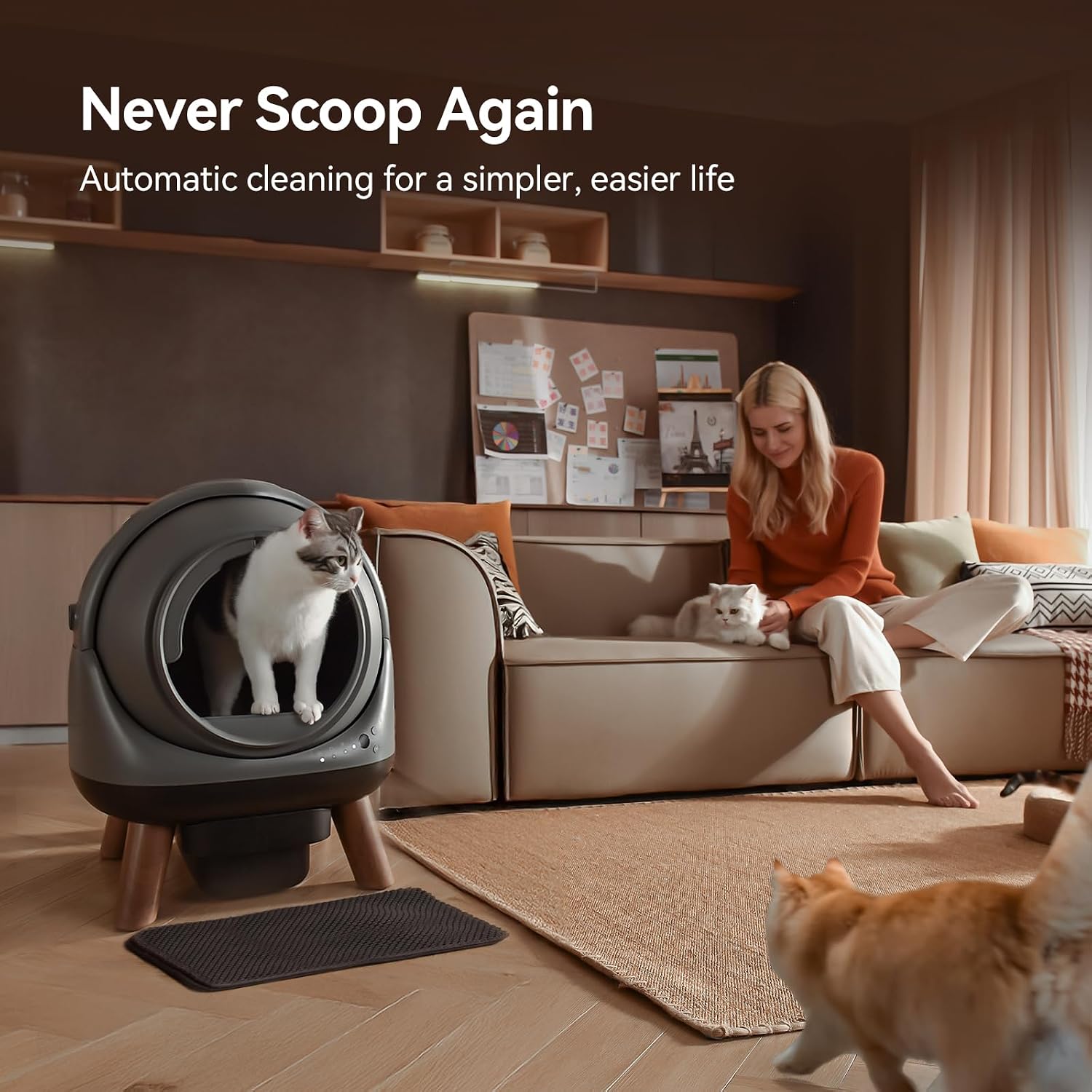 Detalle 2 de ZHMZ G1 Self-Cleaning Litter Box with App Control and Sealed Waste Drawer