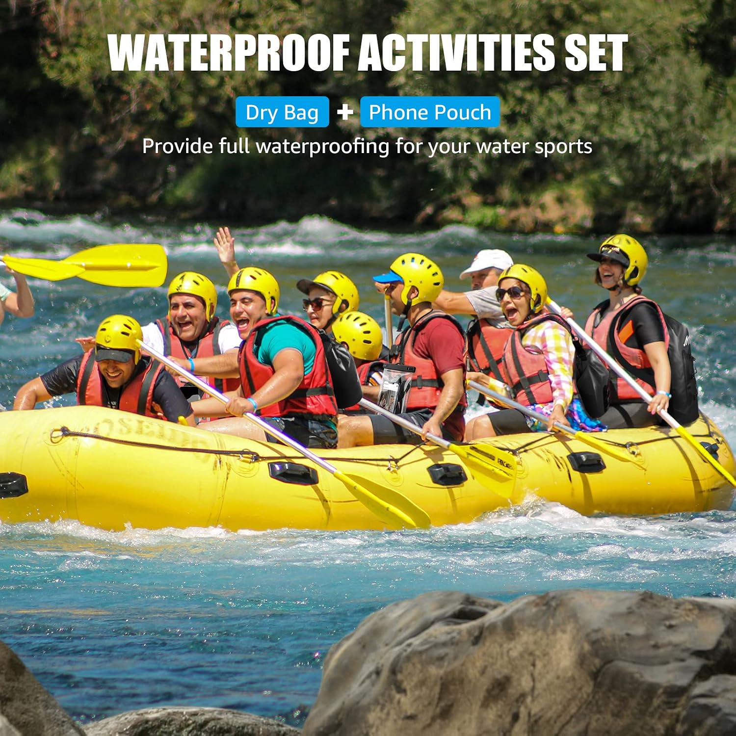 Thumbnail 3 de MATEPROX Waterproof Dry Bag Roll Top 5L, 10L or 20L with Waterproof Phone Pouch (Floating Dry Sack)