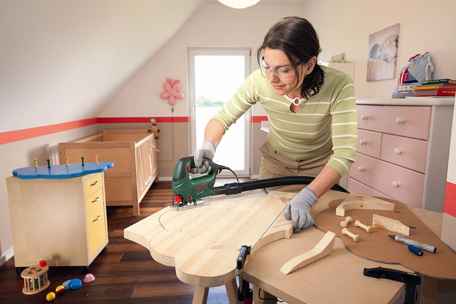 Thumbnail 3 de Bosch Home and Garden Jigsaw PST 700 E (500 W) with SDS blade change
