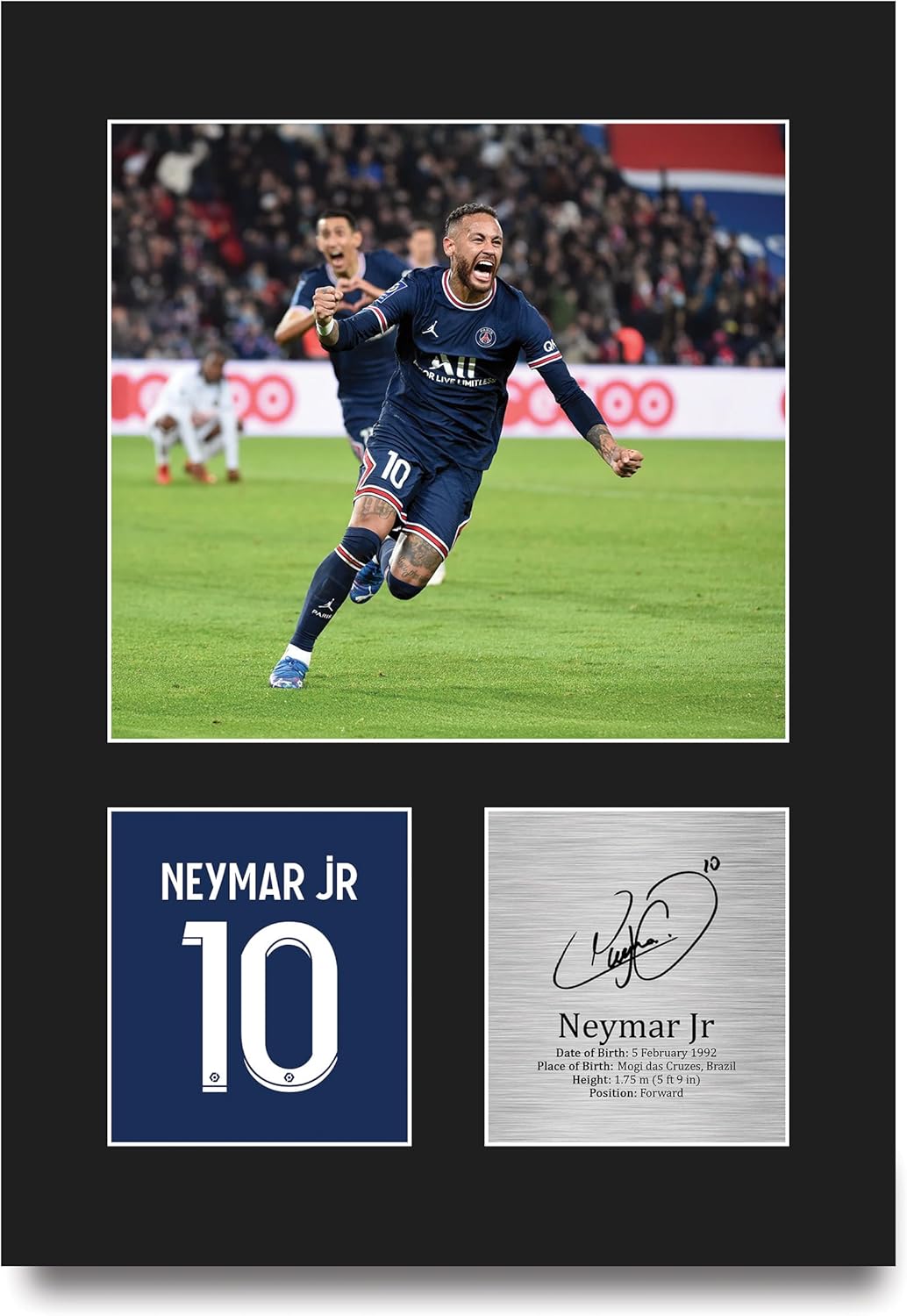 Thumbnail 3 de HWC Trading Neymar Jr Paris Blue and Reds framed signed autograph A4 portrait picture