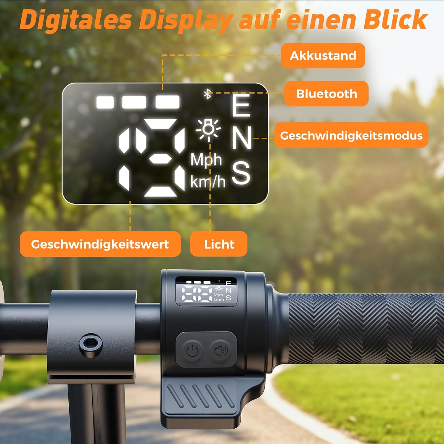 Detalle de iScooter Kinder E Scooter mit Musik & Licht – 200 W, verstellbarer Lenker, 8–14 Jahre, bis zu 15 km Reichweite