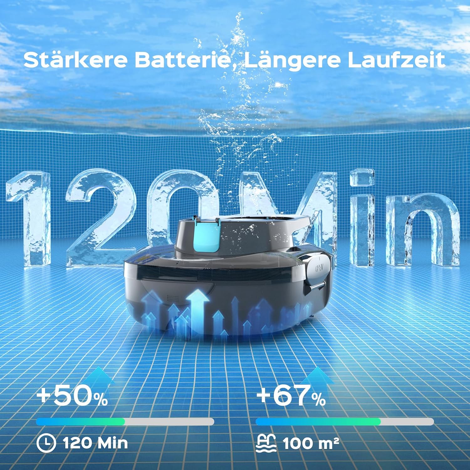 Thumbnail 2 de BRINBO S1PRO 2026 Upgrade Poolroboter – kabellose Reinigung für Oberflächen bis 100 m²