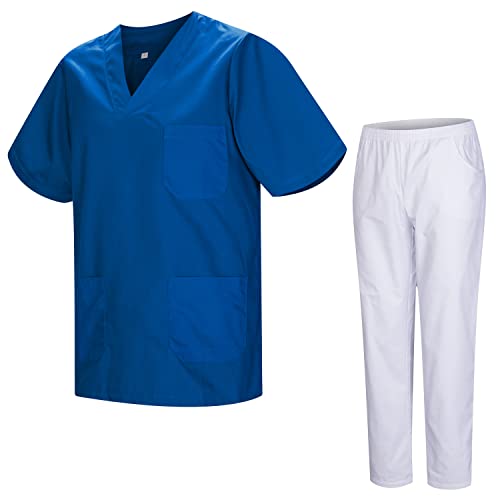 Detalle de Misemiya Uniforme Médical Unisexe 817-8312-BLANCO – Haut et Pantalon, Small, Azul