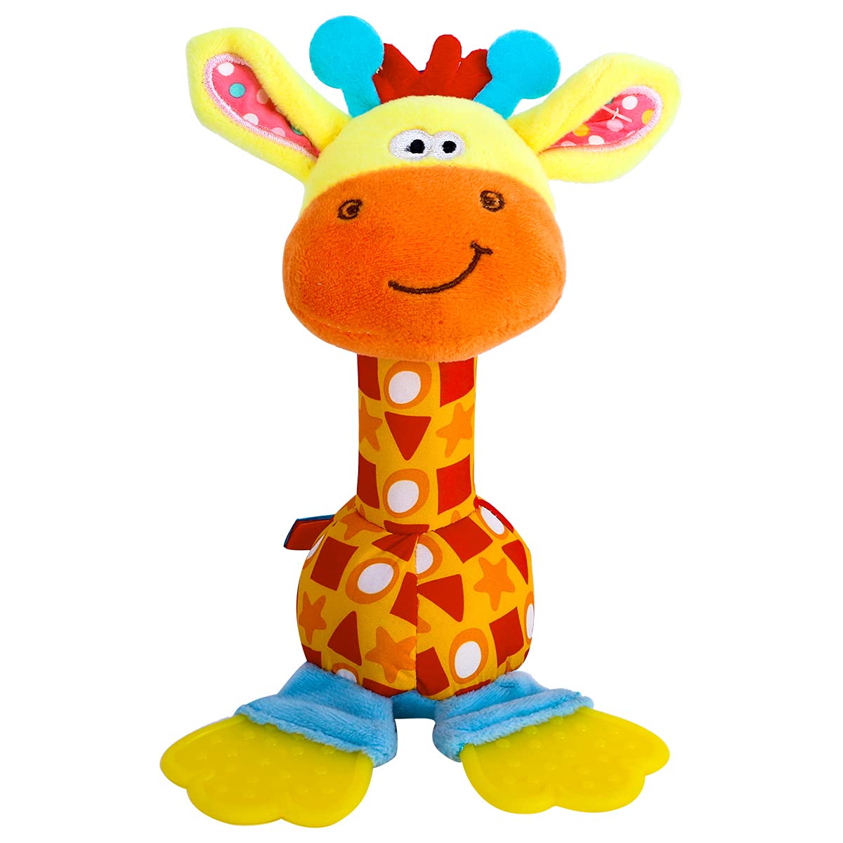 Detalle de HUADADA Colorful Giraffe Baby Rattle with Plush Grip, Chime and Teether