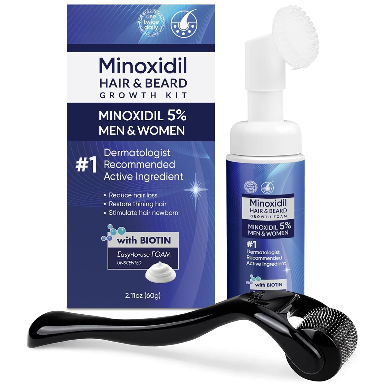 Detalle de 5% Minoxidil Foam 2 oz for Hair Growth