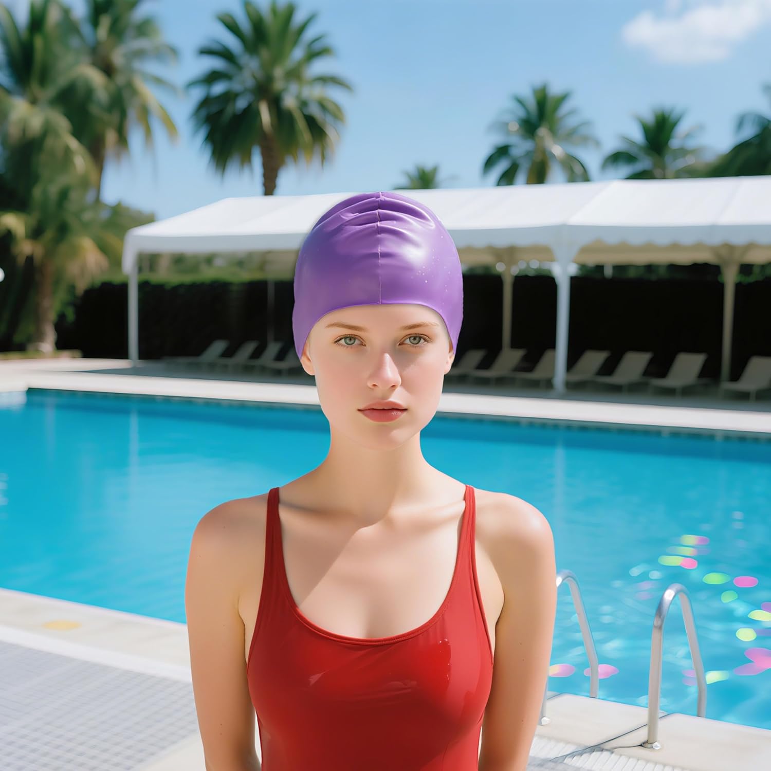 Detalle 2 de Xcdhemde Cuffia da Nuoto Unisex in Silicone: Comfort, Elasticità e Protezione per Capelli in Piscina