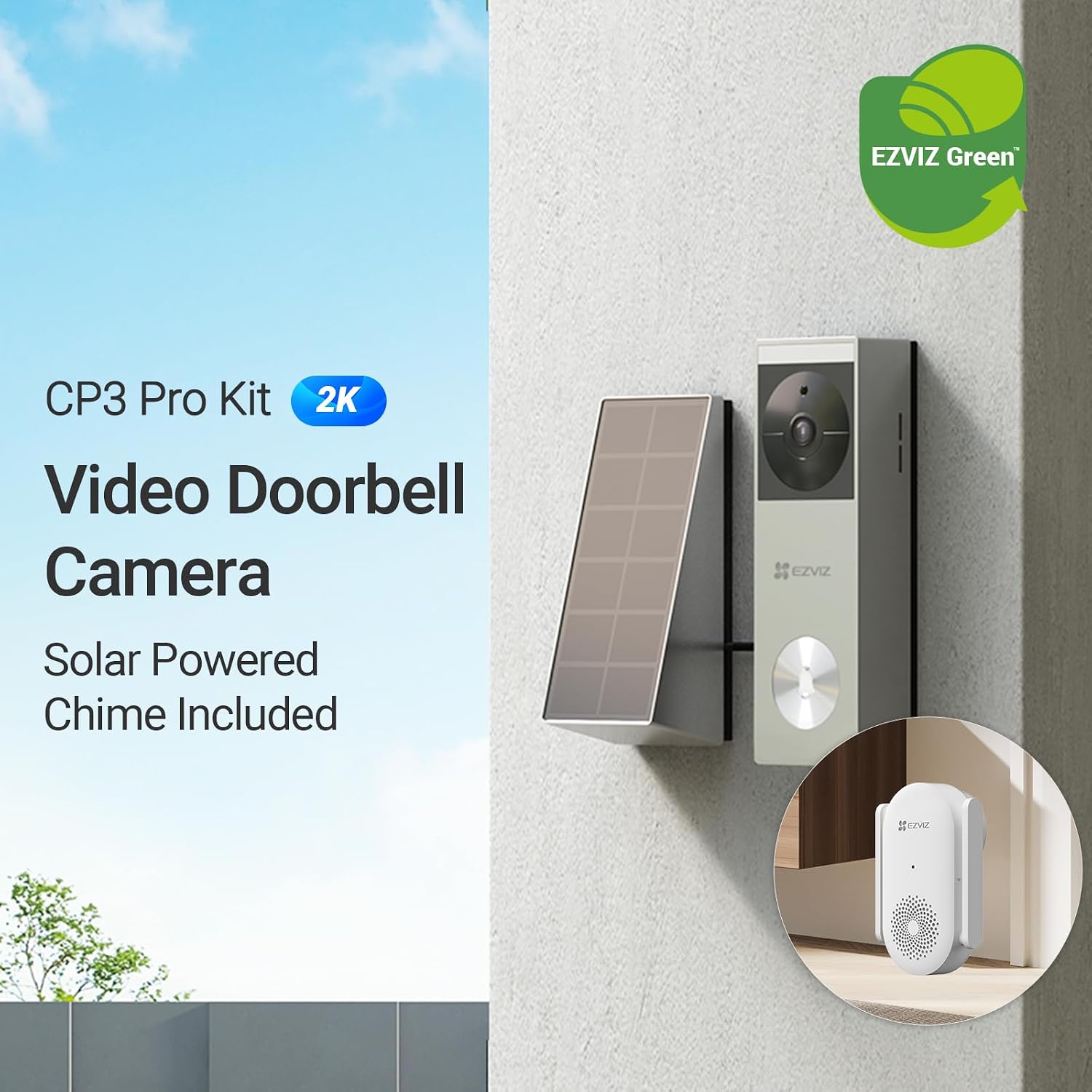 Thumbnail 1 de EZVIZ CP3 Pro 2K Solar Doorbell Camera